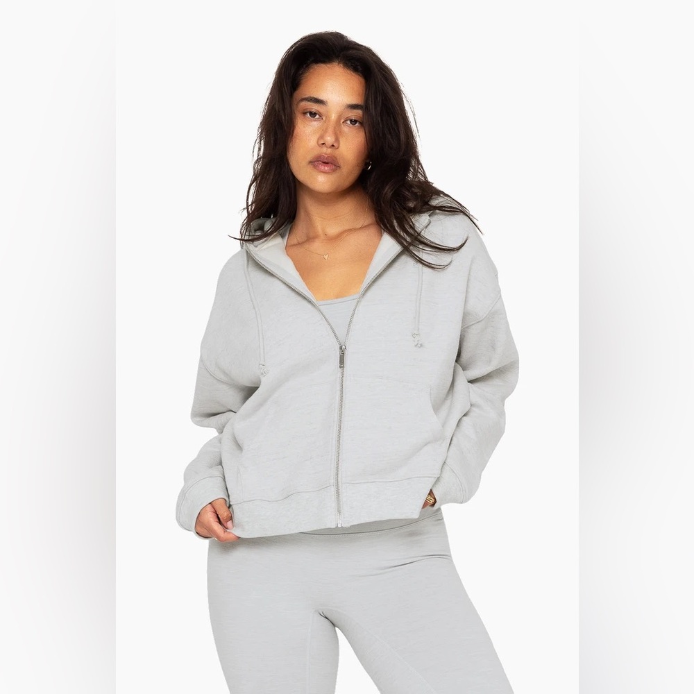 SET Active Light Gray Zip-Up Hoodie